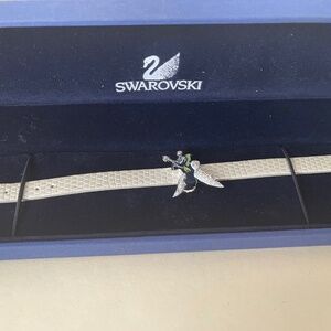 Swarovski  crystal Trinkerbell bracelet white leather band